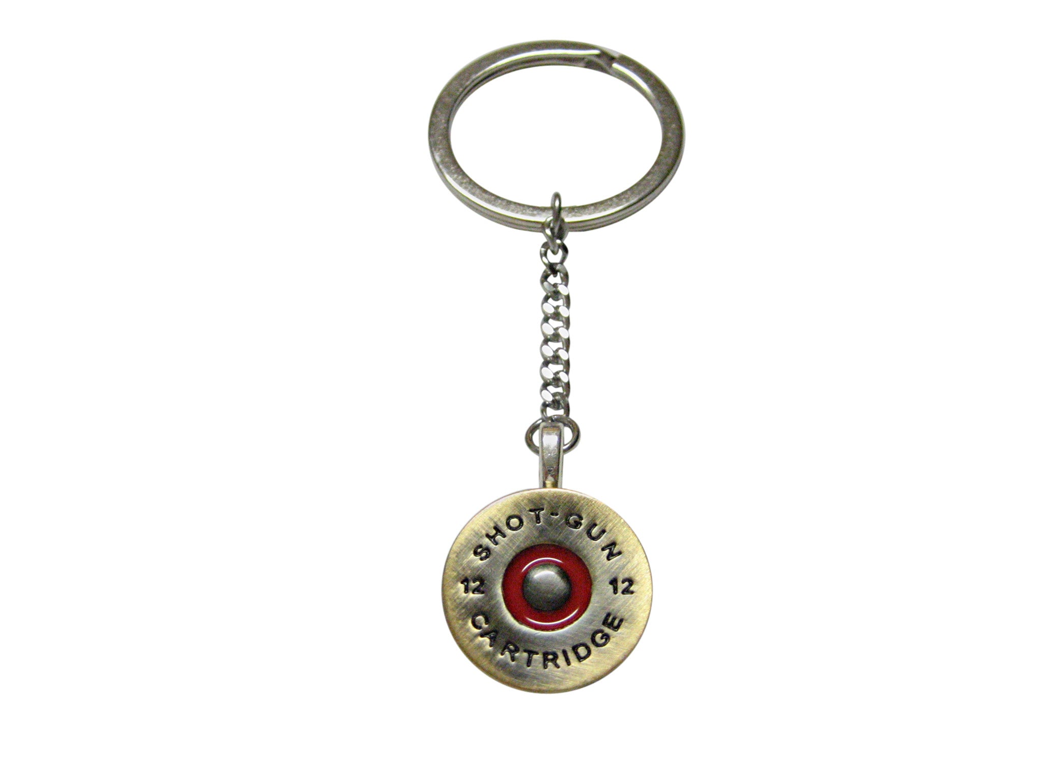 Brass Toned Shotgun Shell Pendant Keychain