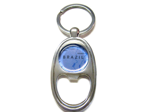 Brazil Map Bottle Opener Key Chain