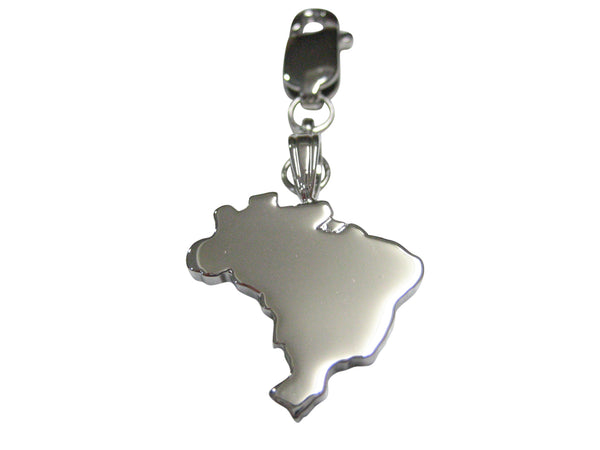 Brazil Country Map Shape Pendant Zipper Pull Charm