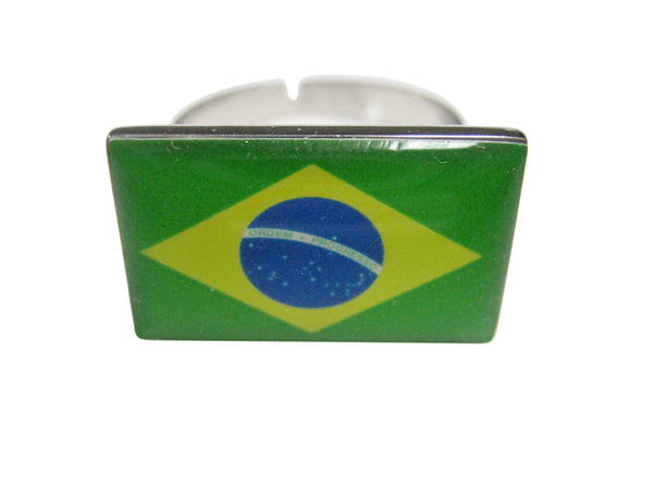 Brazil Flag Adjustable Size Fashion Ring