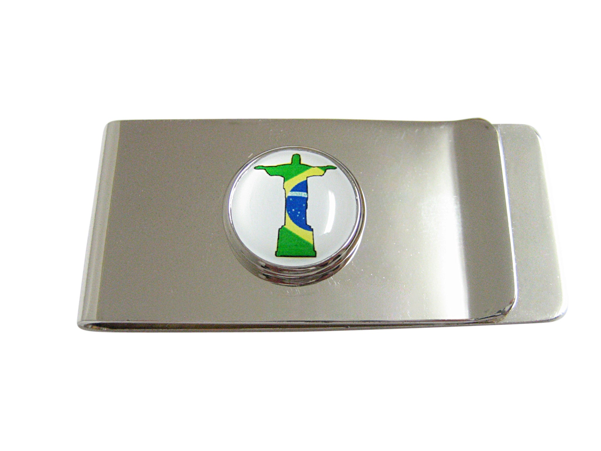 Brazil Flag Christ The Redeemer Rio Statue Pendant Money Clip