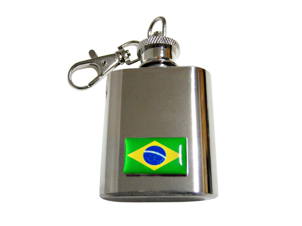 Brazil Flag Pendant Keychain Flask