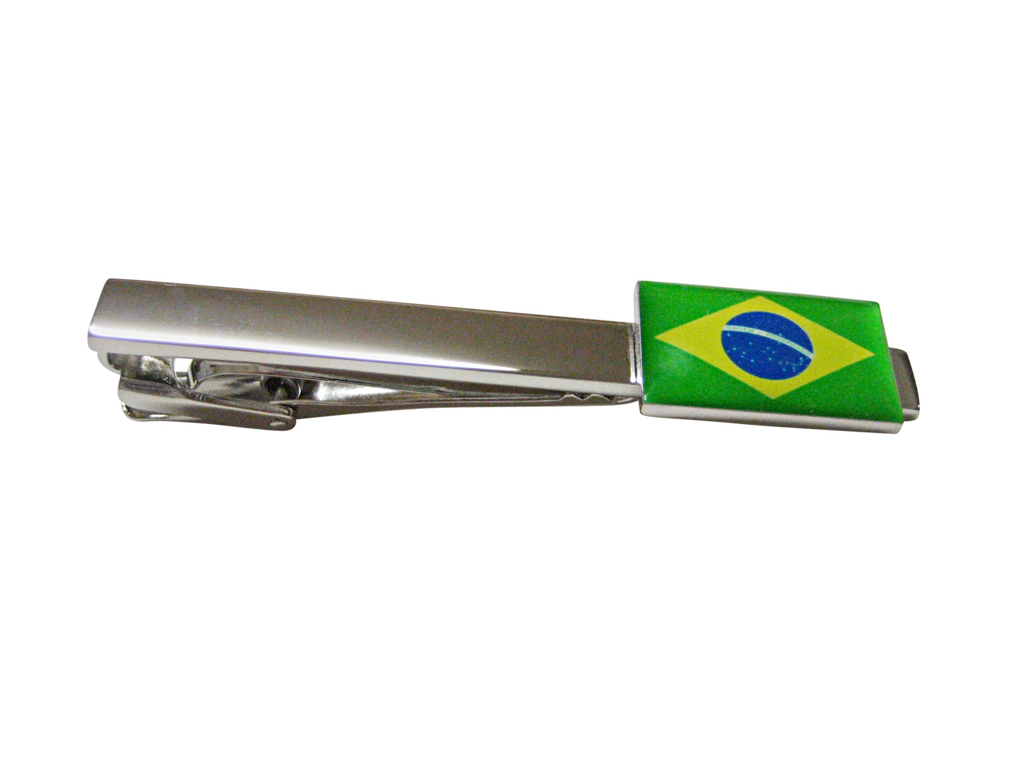 Brazil Flag Pendant Square Tie Clip