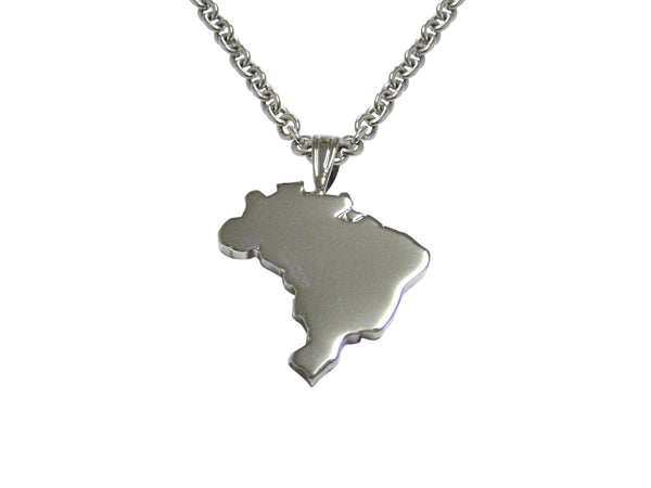 Brazil Map Shape Pendant Necklace