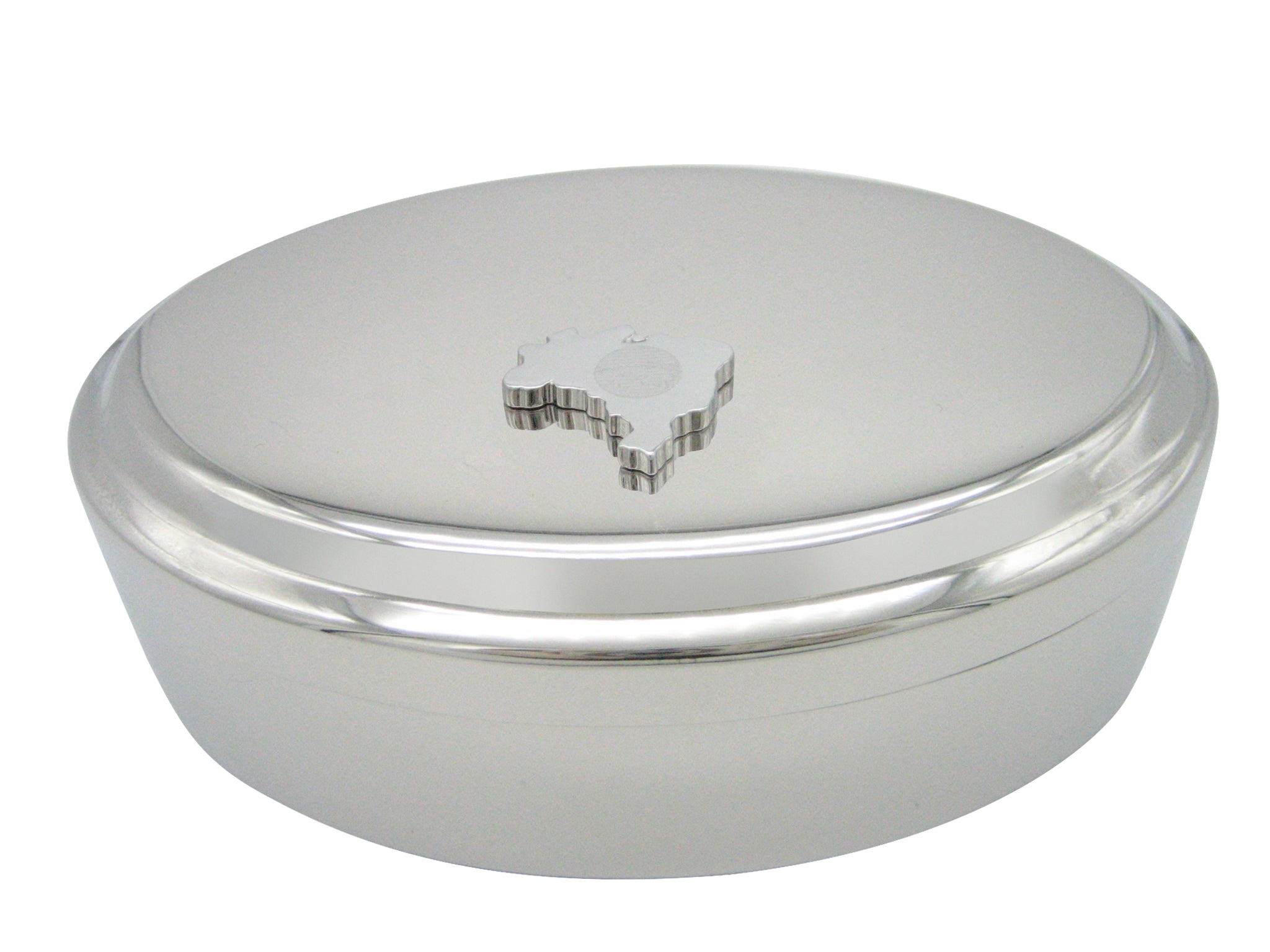 Brazil Map Shape and Flag Design Pendant Oval Trinket Jewelry Box