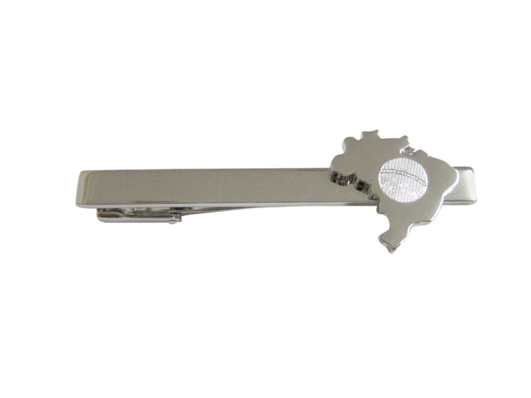 Brazil Map Shape and Flag Design Square Tie Clip