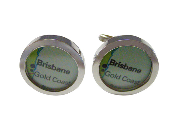 Brisbane Australia Map Cufflinks