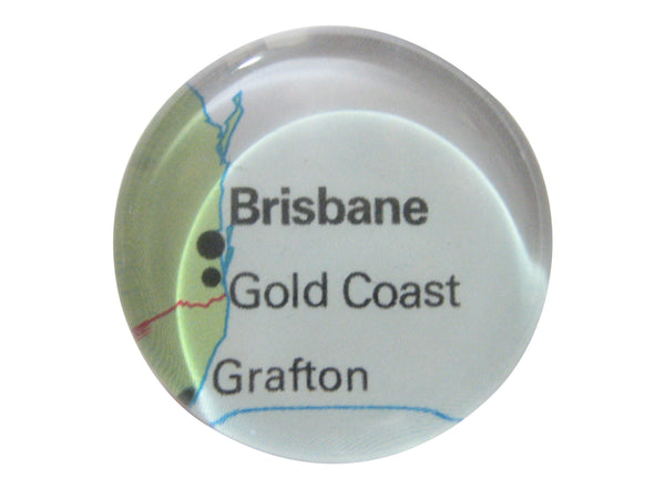 Brisbane Australia Map Pendant Magnet