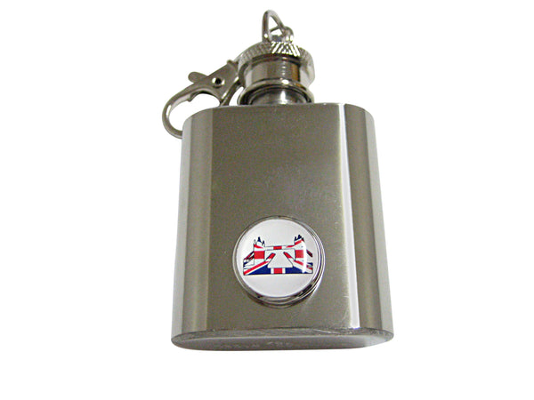 Britain Flag London Tower Bridge 1oz Keychain Flask