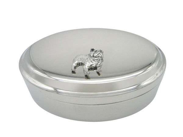 British Bulldog Pendant Oval Trinket Jewelry Box