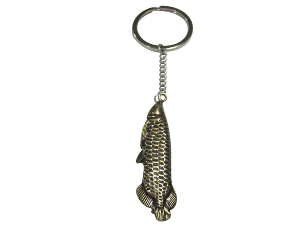Bronze Toned Arowana Fish Pendant Keychain