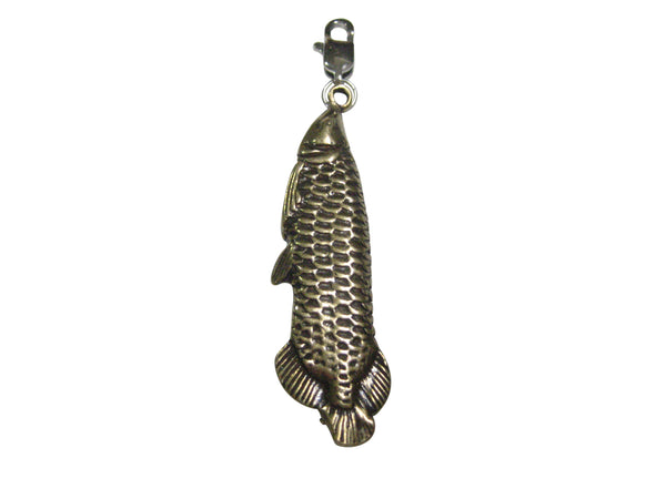 Bronze Toned Arowana Fish Pendant Zipper Pull Charm