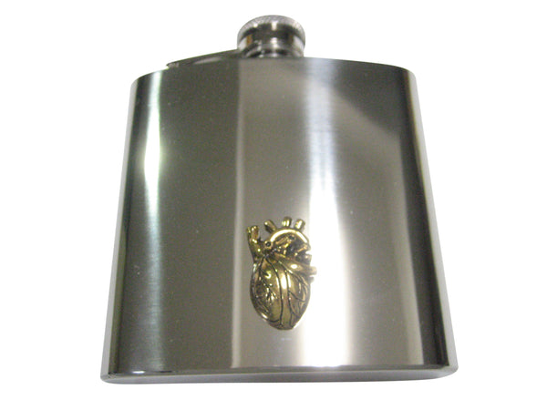 Bronze Toned Large Anatomical Heart 6oz Flask