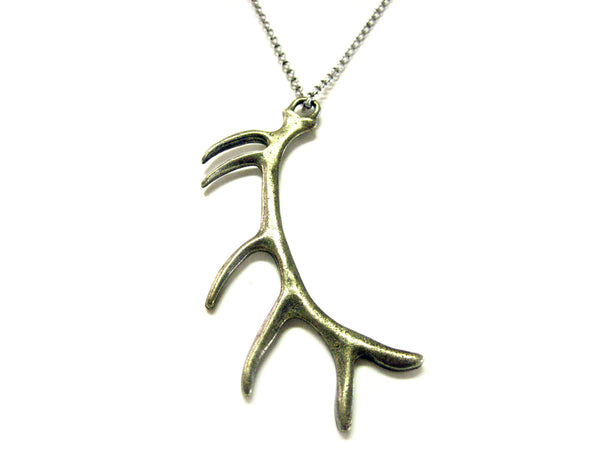 Bronze Toned Deer Antler Necklace