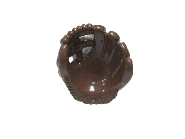 Brown Toned Baseball Glove Adjustable Size Fashion Ring