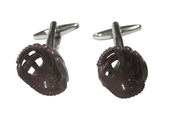 Brown Toned Baseball Glove Cufflinks