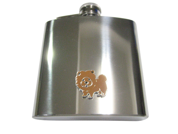 Brown Toned Chow Chow Dog 6oz Flask