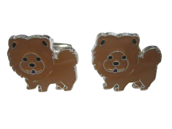 Brown Toned Chow Chow Dog Cufflinks