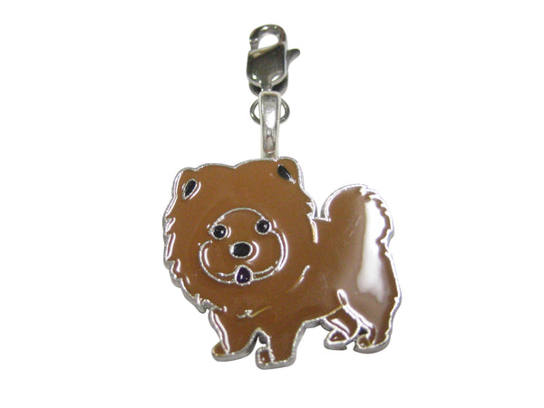 Brown Toned Chow Chow Dog Pendant Zipper Pull Charm