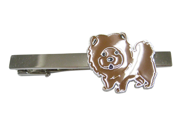 Brown Toned Chow Chow Dog Tie Clip