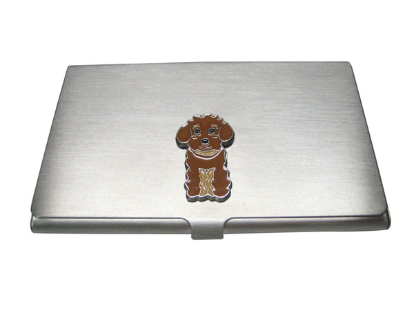 Brown Toned Poodle Dog Business Card Holder