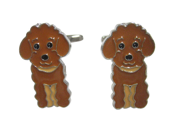 Brown Toned Poodle Dog Cufflinks