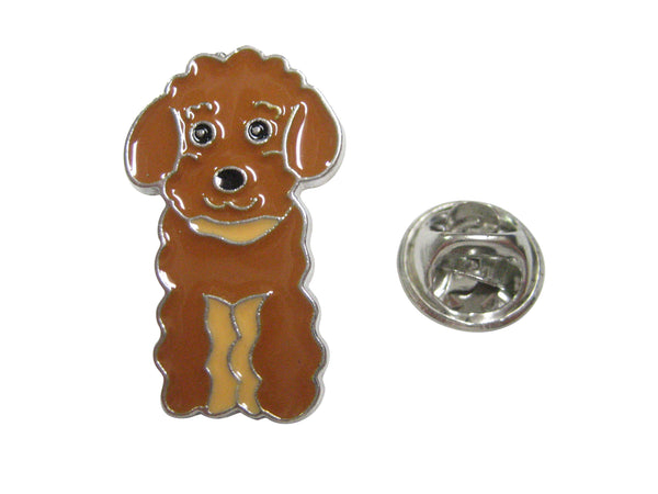 Brown Toned Poodle Dog Lapel Pin