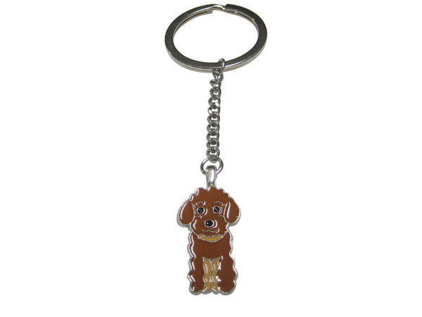 Brown Toned Poodle Dog Pendant Keychain