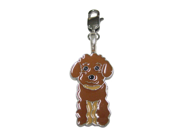 Brown Toned Poodle Dog Pendant Zipper Pull Charm