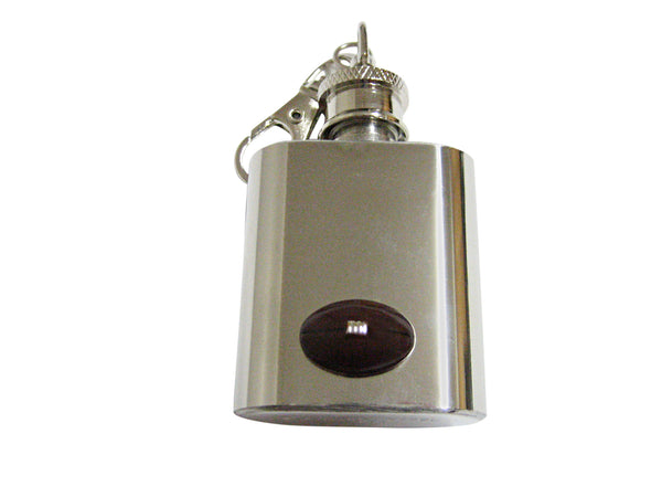Brown Football 1 Oz. Stainless Steel Key Chain Flask