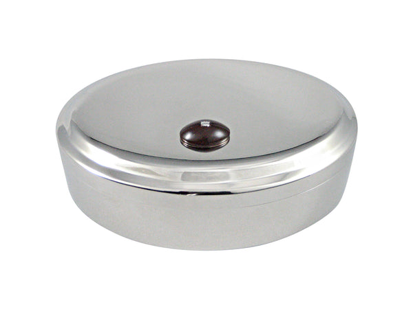 Brown Football Sports Pendant Oval Trinket Jewelry Box