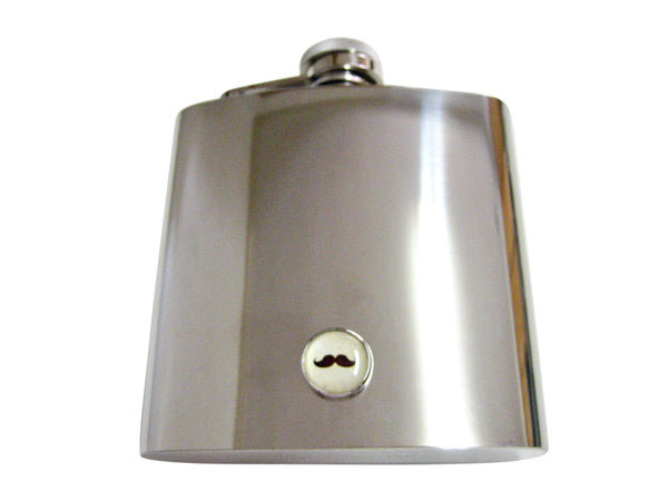 Brown Hipster Mustache 6 Oz. Stainless Steel Flask