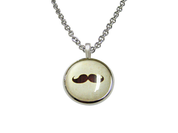 Brown Hipster Mustache Pendant Necklace