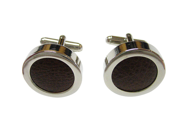 Brown Leather Cufflinks