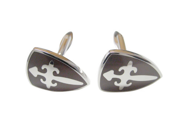 Brown Medievel Shield Cufflinks