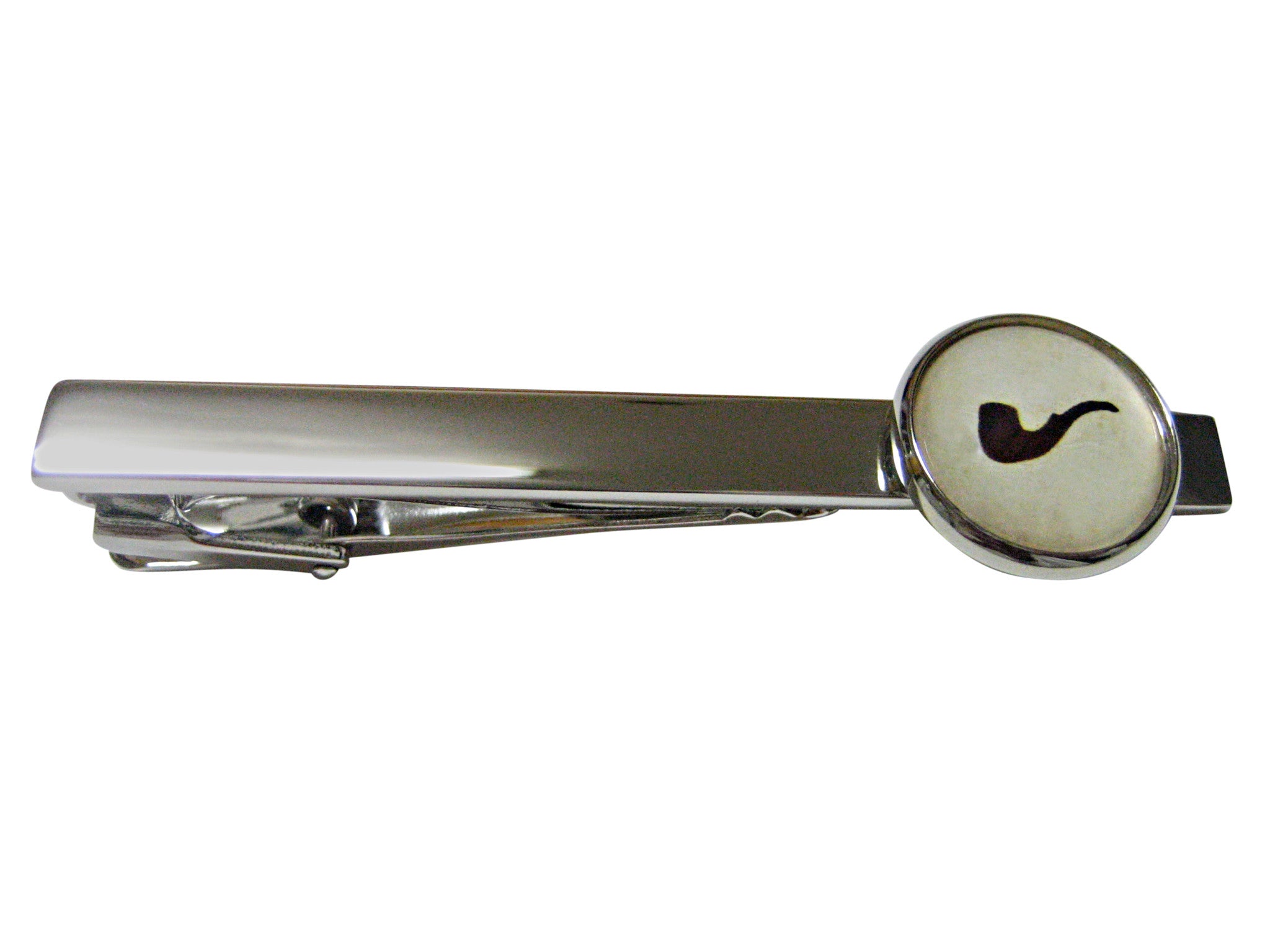 Brown Smoking Pipe Design Square Tie Clip
