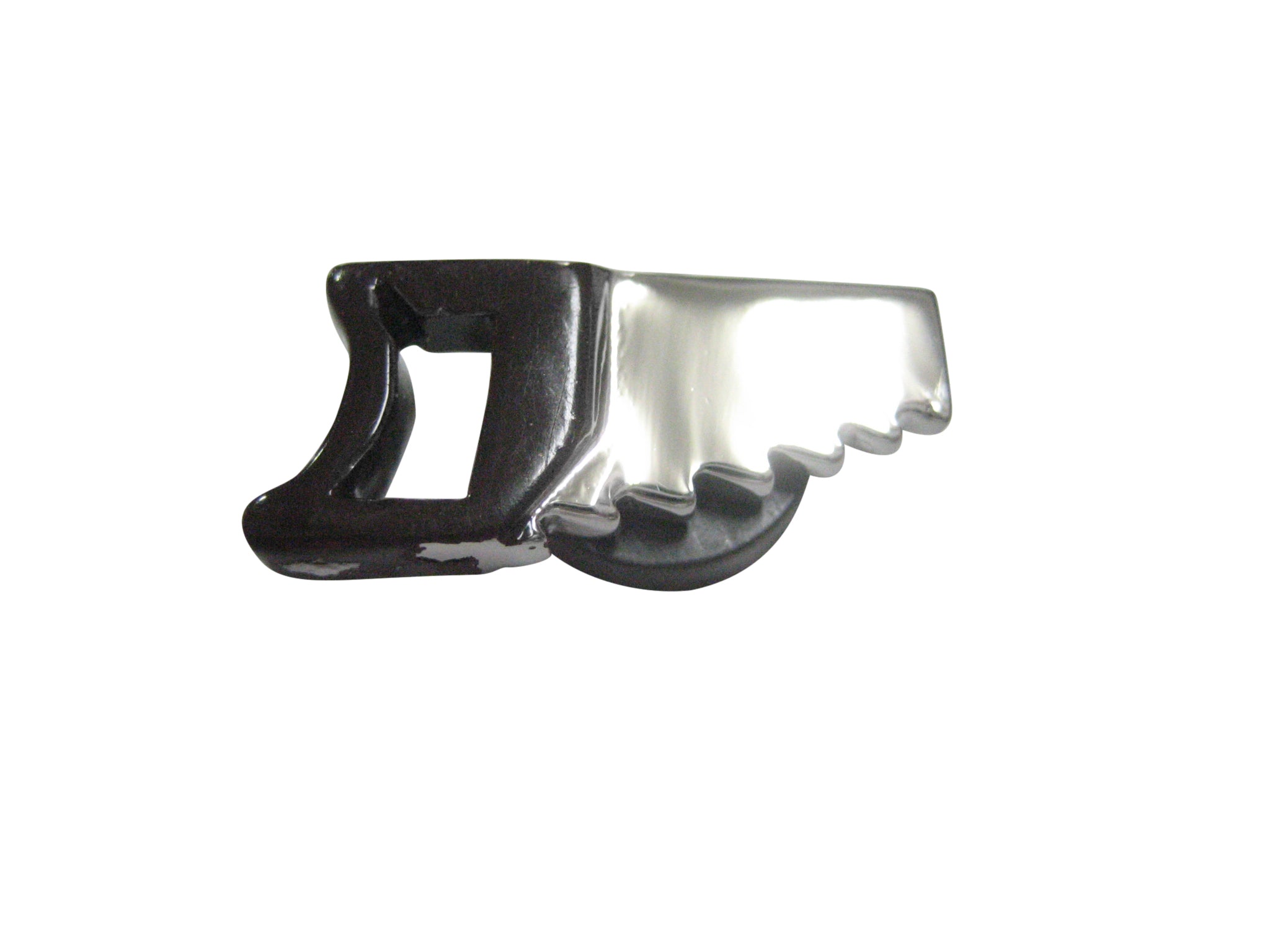 Brown and Silver Toned Saw Tool Magnet