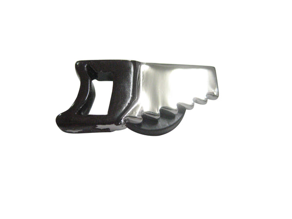 Brown and Silver Toned Saw Tool Magnet