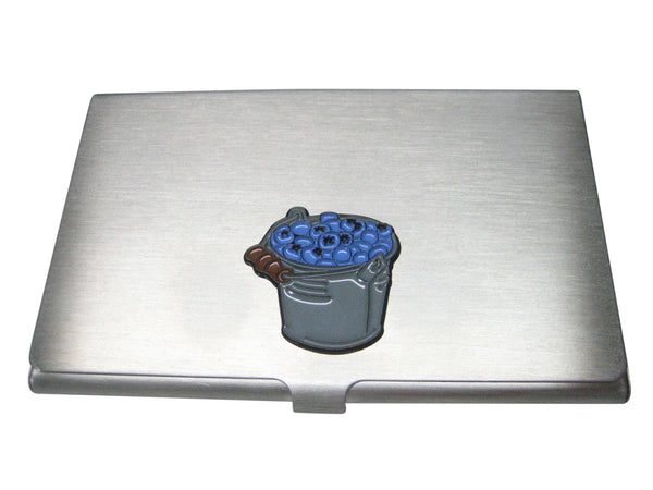 Bucket Of Blueberry Fruit Business Card Holder