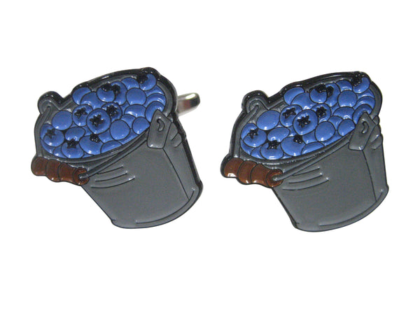Bucket Of Blueberry Fruit Cufflinks