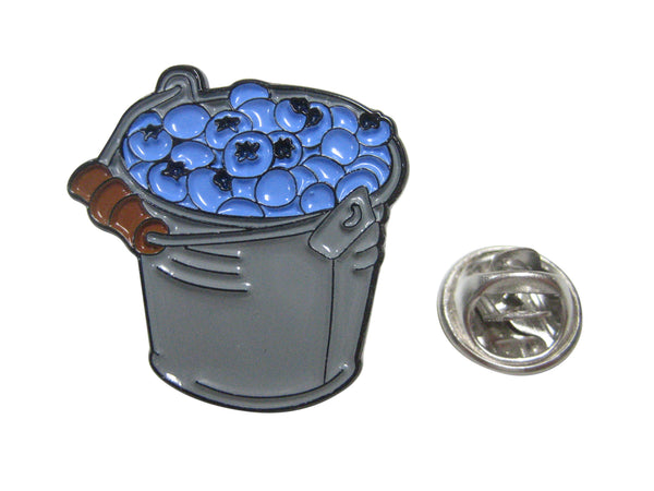 Bucket Of Blueberry Fruit Lapel Pin