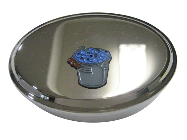 Bucket Of Blueberry Fruit Oval Trinket Jewelry Box