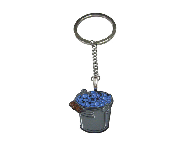 Bucket Of Blueberry Fruit Pendant Keychain