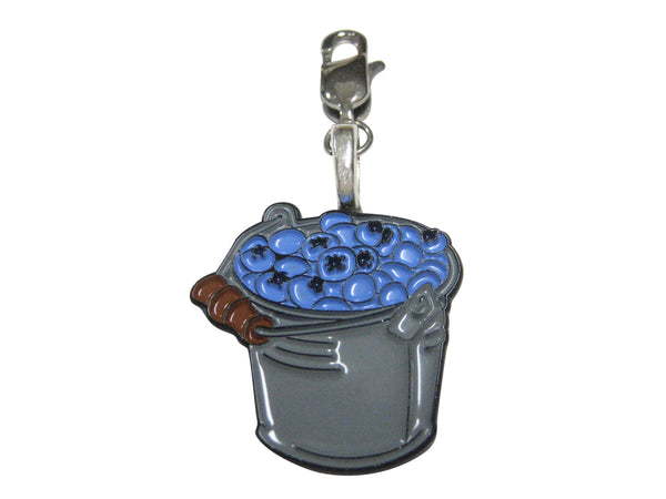 Bucket Of Blueberry Fruit Pendant Zipper Pull Charm
