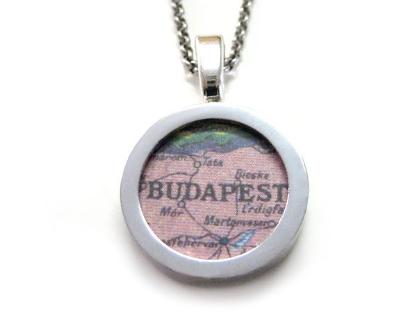 Budapest Map Pendant Necklace