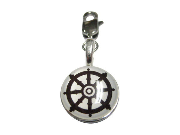 Buddhist Wheel of Dharma Design Pendant Zipper Pull Charm