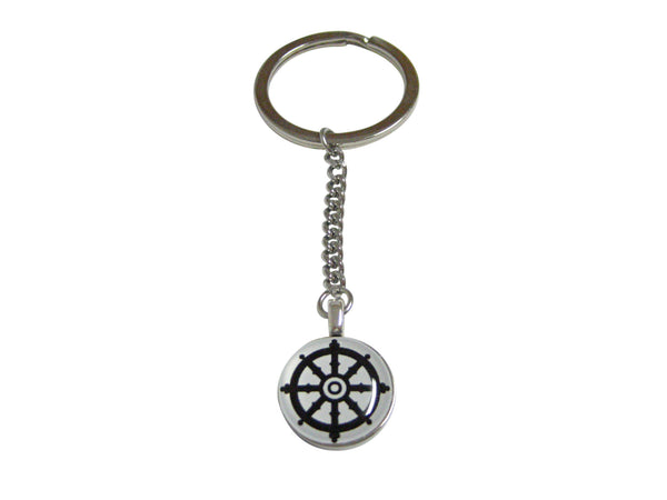 Buddhist Wheel of Dharma Design Pendant Keychain