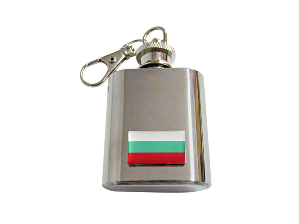Bulgaria Flag Pendant 1 Oz. Stainless Steel Key Chain Flask