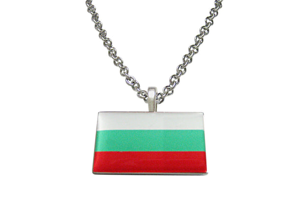 Bulgaria Flag Pendant Necklace