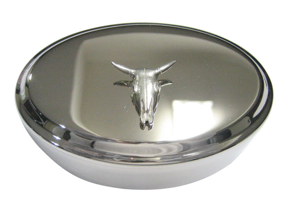 Bull Cow Head Skeleton Oval Trinket Jewelry Box